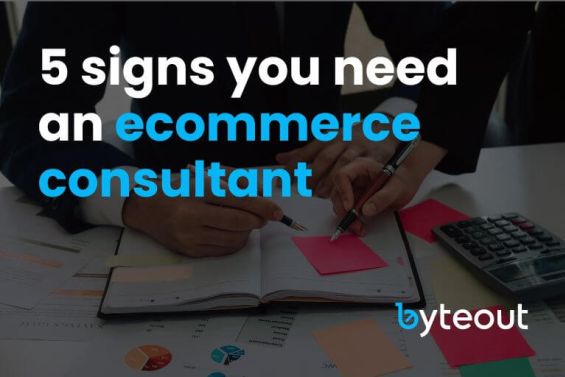 Cover image for a blog post: 5 signs you need an ecommerce consultant - Image showing hands working on business notes with charts emphasizing the need for ecommerce expertise.