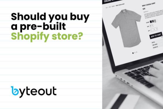 Blog cover image for a blog: Should you buy a pre-built Shopify store?