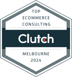 Clutch.co badge for the top Shopify company in Melbourne in 2024